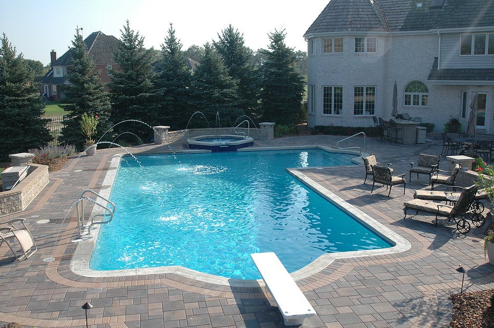 pool with diving board